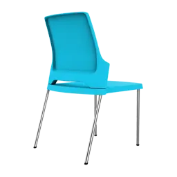 Unwind Chair Online Set of 4 stainless steel chairs in Aqua Blue Colour Godrej Interio