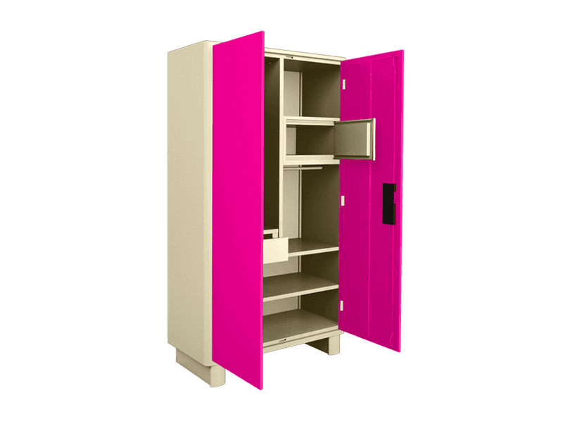 Buy H1 2 Door Wardrobe In Deep Pink With Lock Led Godrej