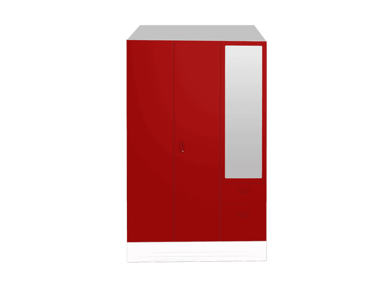 Buy Slimline Blend 3 Door Steel Almirah In Ceremine Red Godrej