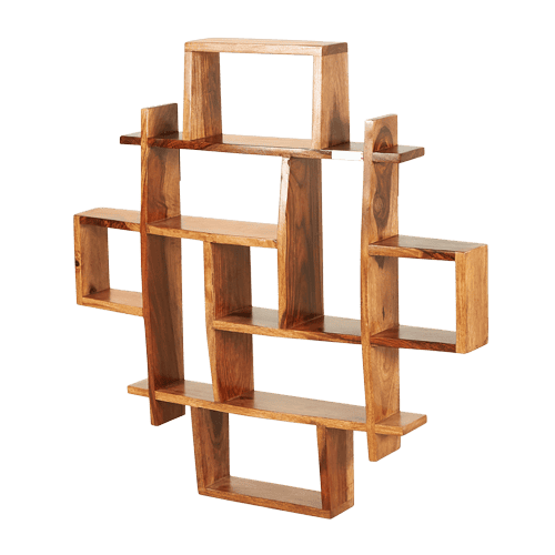 Buy Godrej Doboz Wall Shelf Sheesham in Antiq Walnut | Godrej Interio