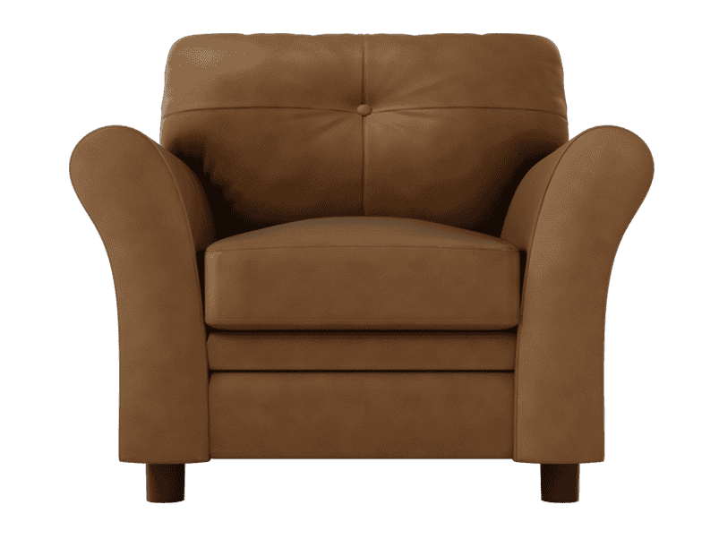 Buy Orlando 1 Seater Leather Sofa in Brown Godrej Interio