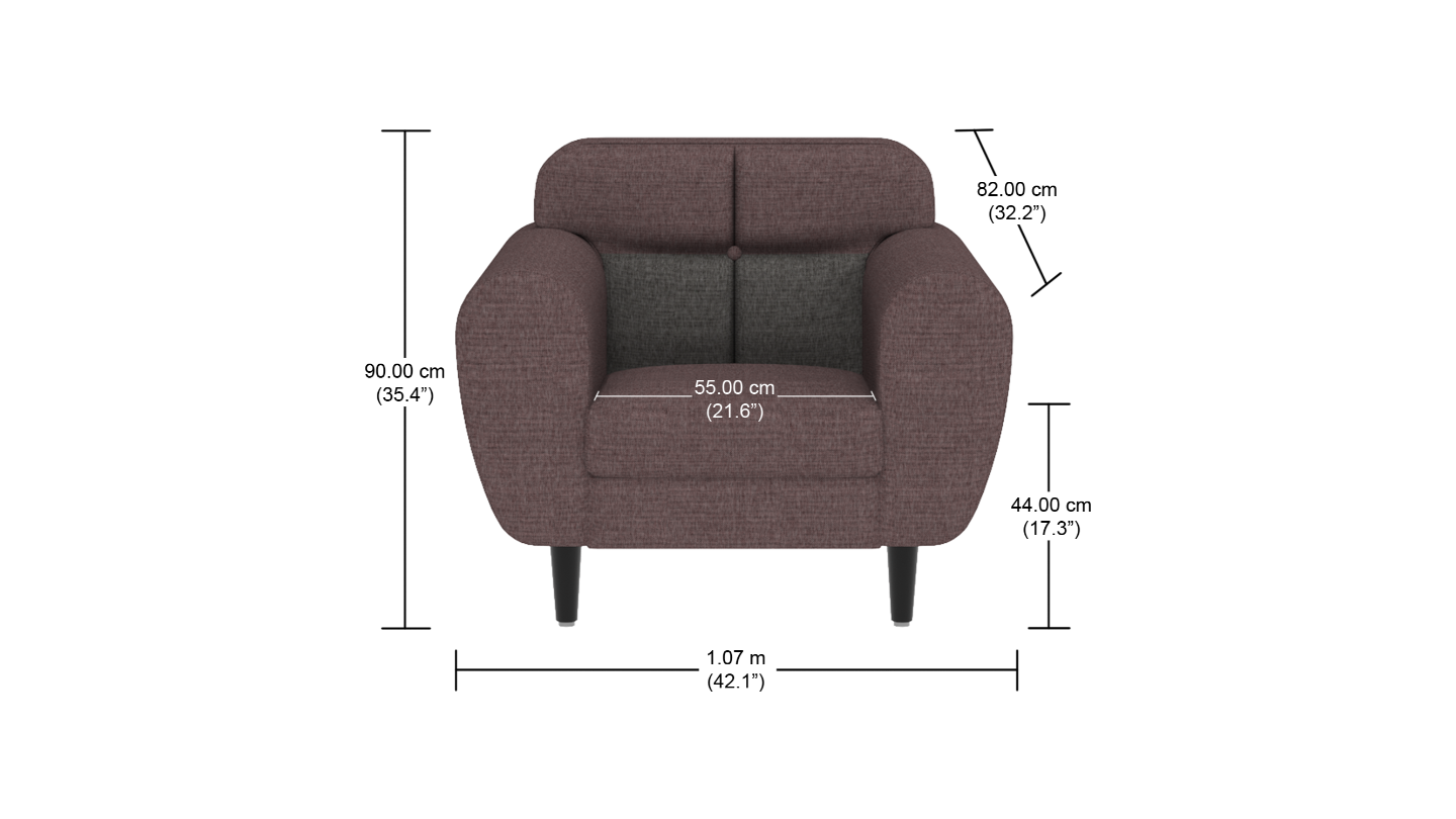 Buy Bobbin 1 Seater Sofa in Magenta | Godrej Interio