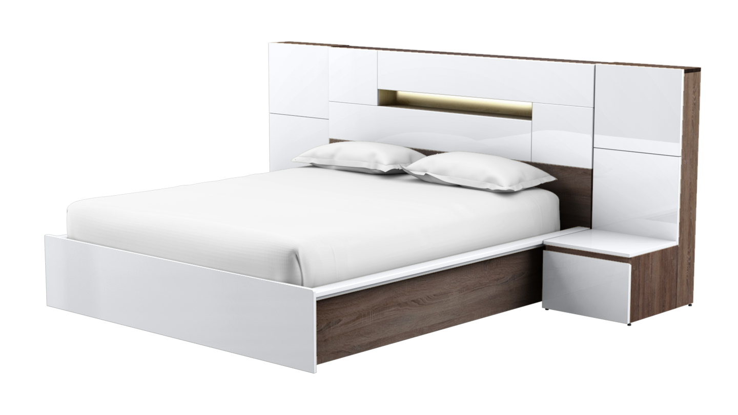 white king size headboard with storage