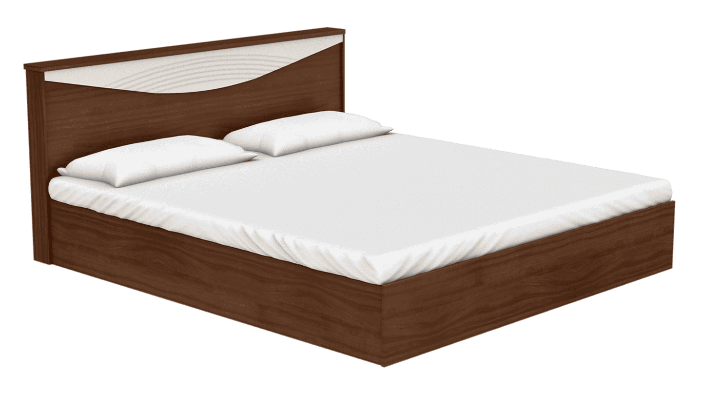 Buy Godrej Allura Queen Size Bed in Dark Walnut Color