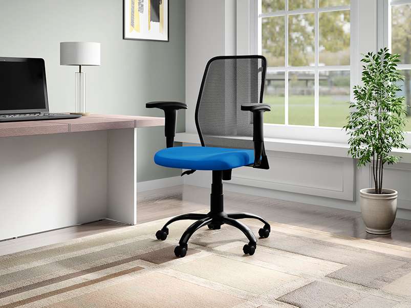 Buy Poise Study Chair in Black Fabric | Godrej Interio