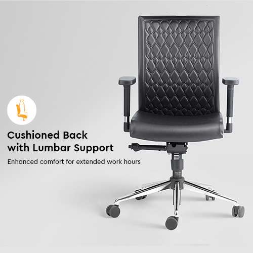 Buy Godrej Interio Elite Mid Back Chair in Black colour upto 60