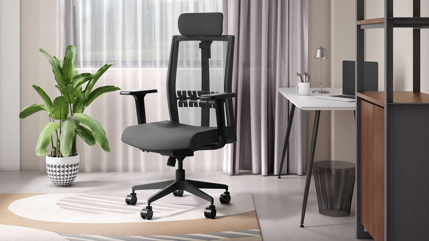 Buy Aero High Back Knitted Fabric Ergonomic Office Chair Black Ink Godrej Interio