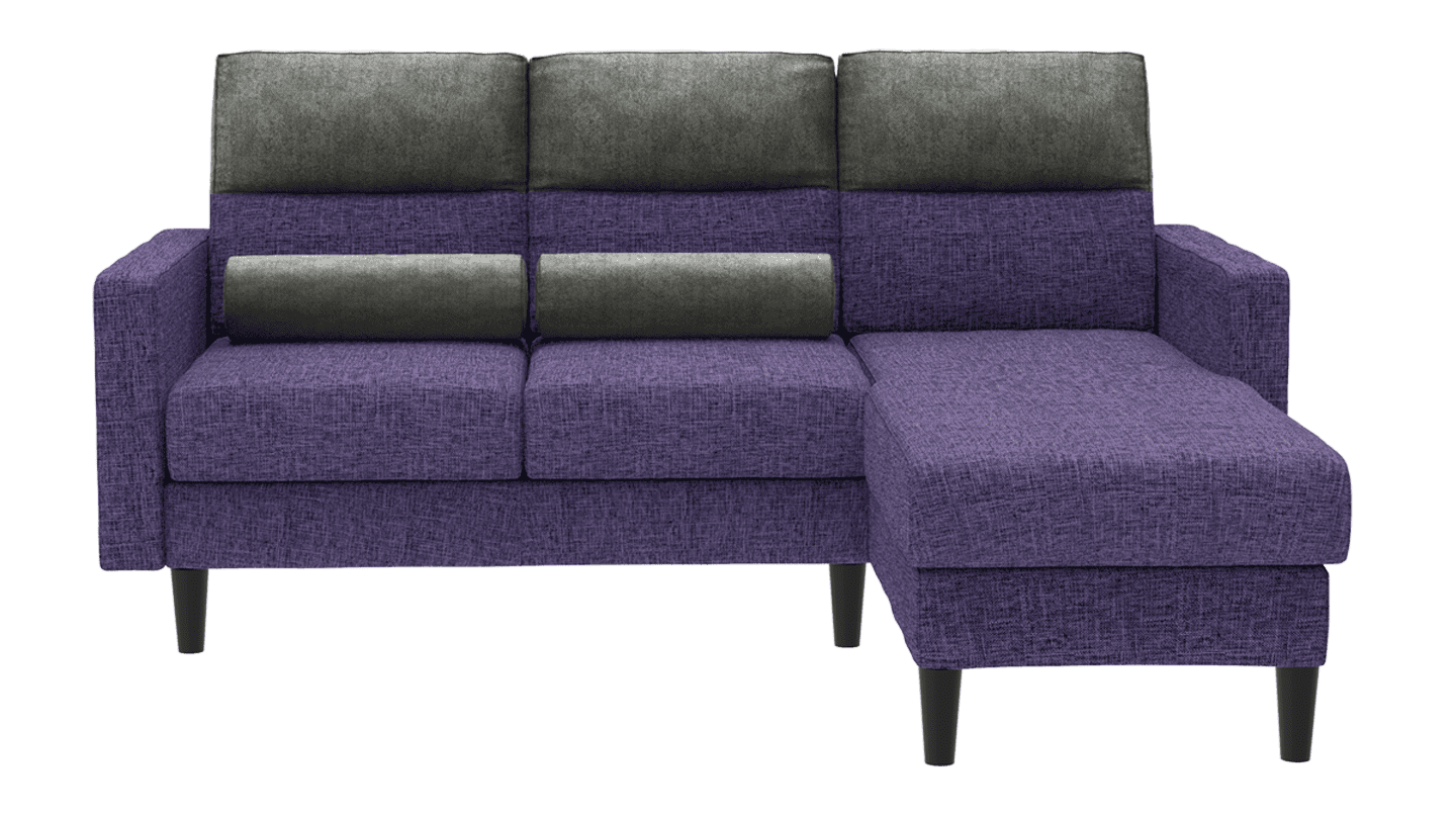 Buy Highrolla 2 Seater Fabric Sofa with chaise in Purple Haze | Godrej ...