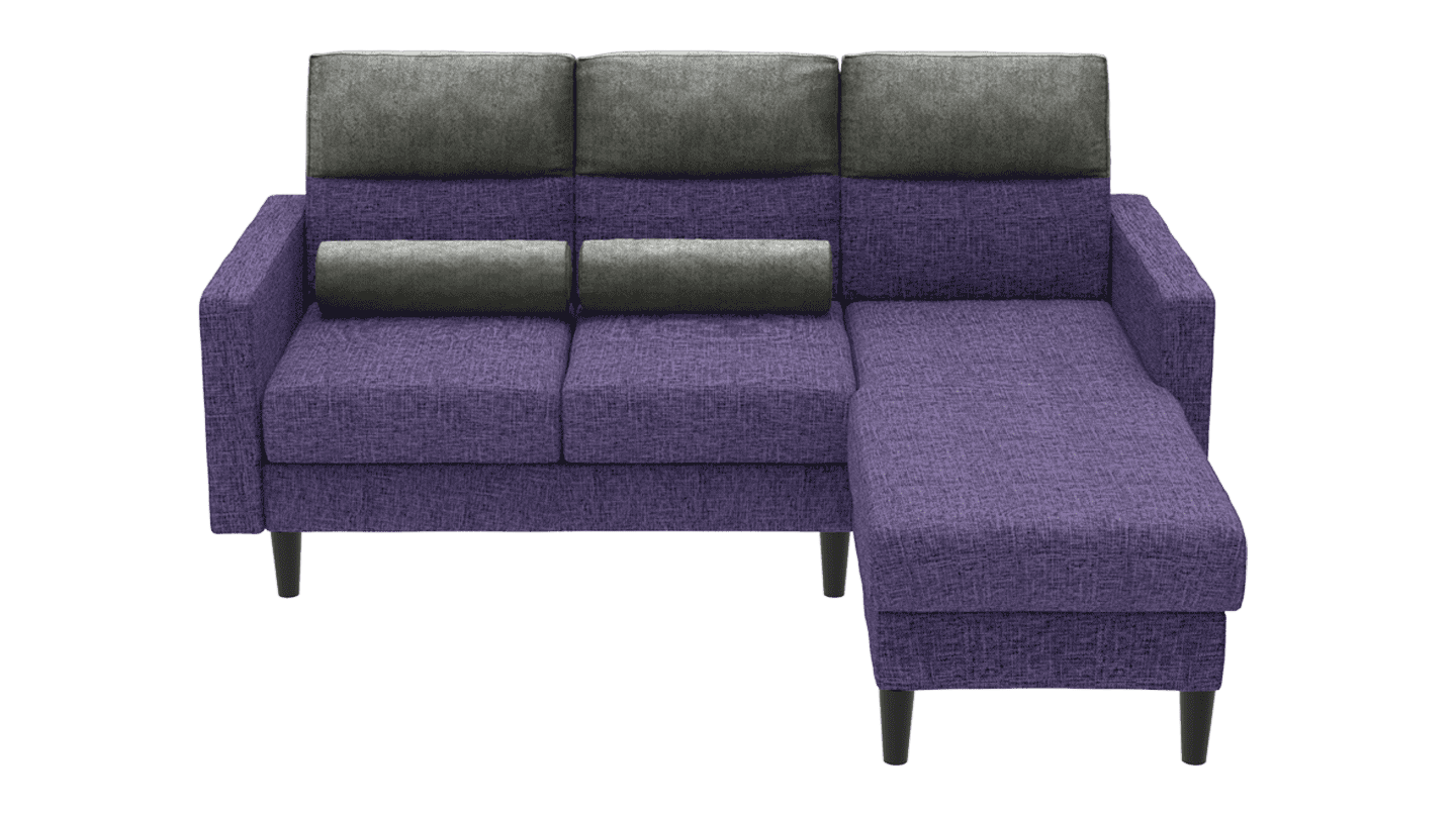 Buy Highrolla 2 Seater Fabric Sofa with chaise in Purple Haze | Godrej ...