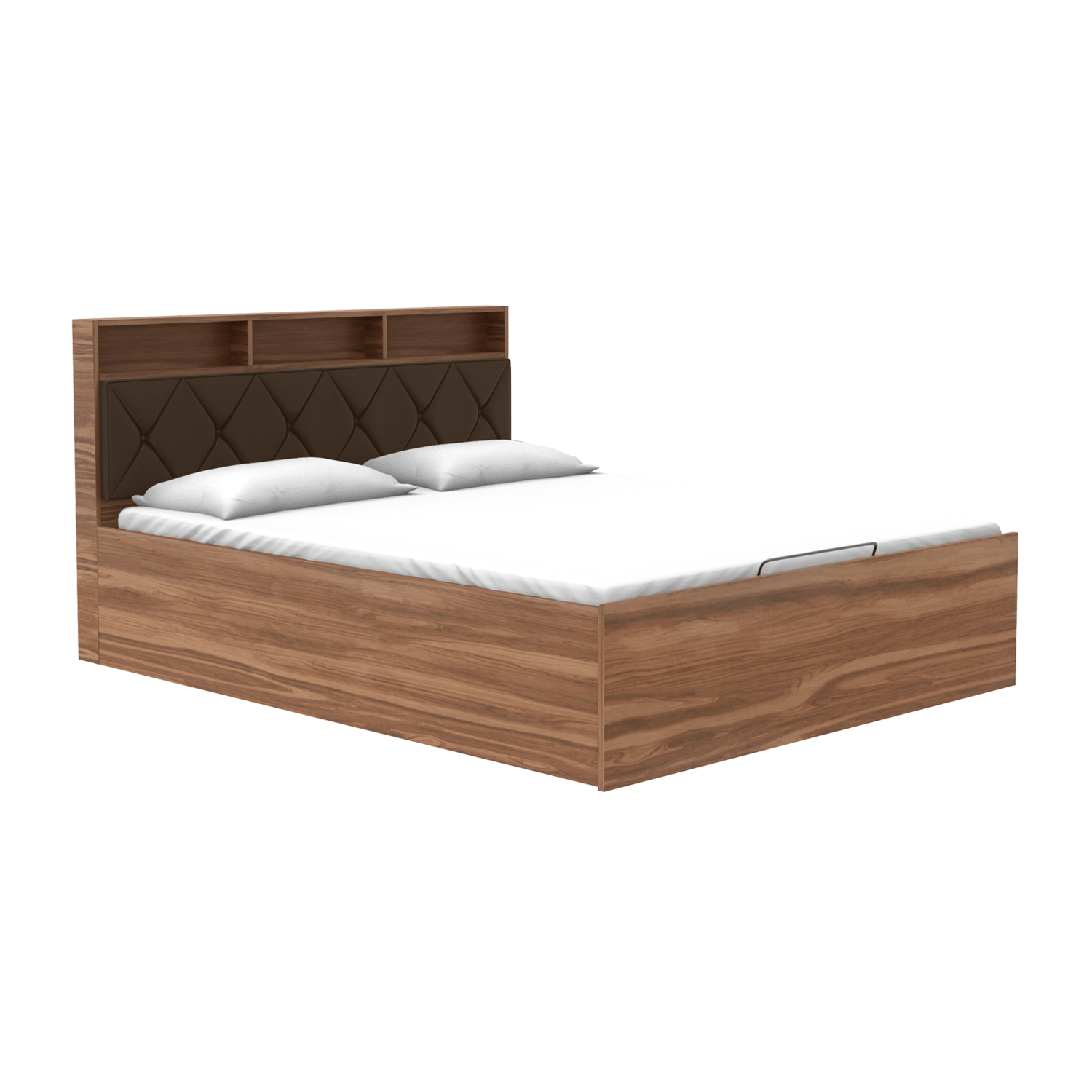 Buy Ray King Size Bed (With Hydraulic Storage) in Dark Brown colour upto  60% Discount