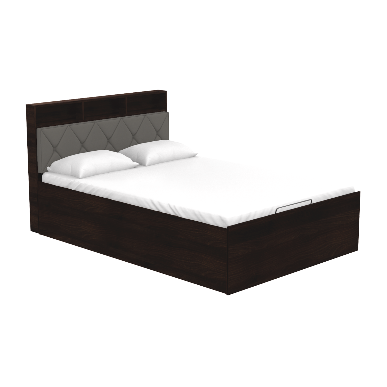 Buy Ray King Size Bed (With Hydraulic Storage) in Dark Brown colour upto  60% Discount