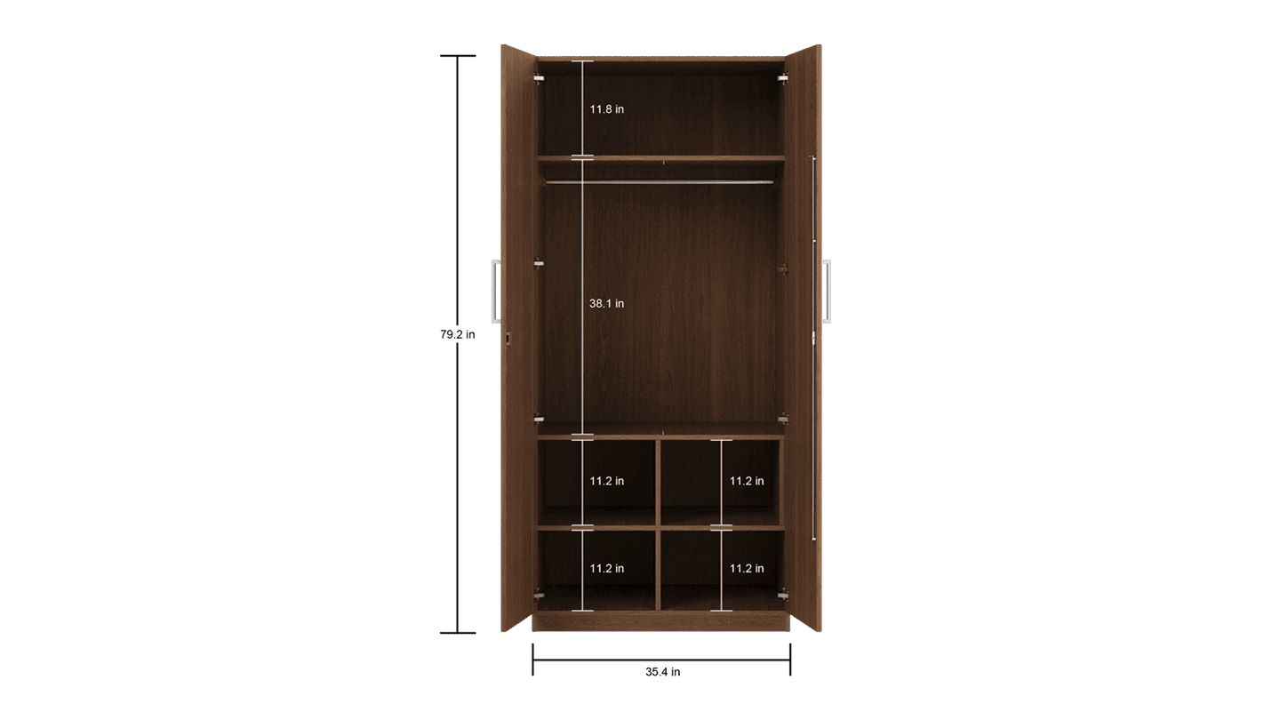 Buy Maze Kalista 2 Door Wooden Wardrobe in Brown | Godrej Interio