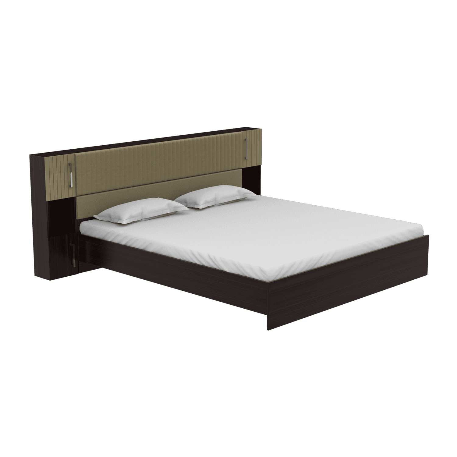 King size bed with storage and store side table