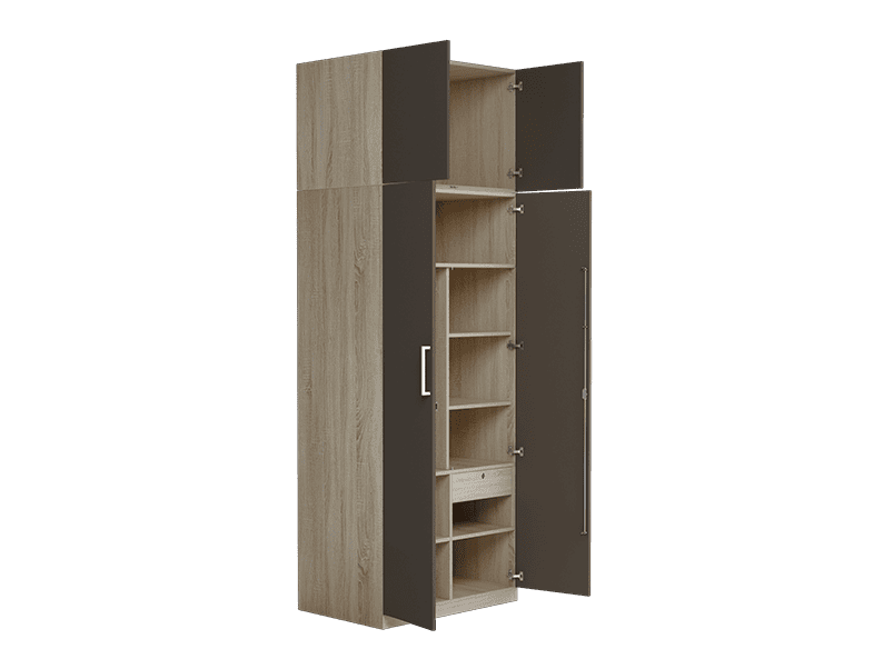 Buy Kalista 2 Door Wooden Wardrobe Ohu Drawer In Graphite Grey