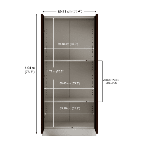 Buy Slimline 2 Door Steel Almirah (2 Shelves) in Brown | Godrej Interio