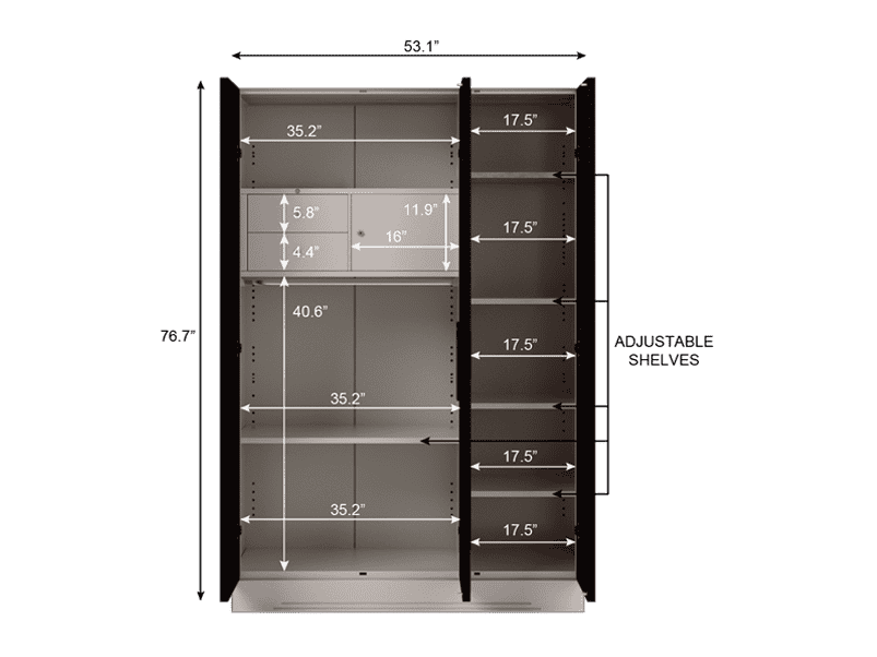 Buy Slimline Fusion 3 Door Steel Almirah (2 Drawer Body) in Shell Wine ...