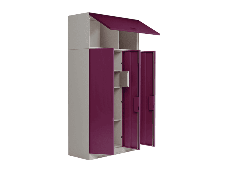 Buy Slimline 3 Door Steel Almirah Locker Body Ohu In Purple