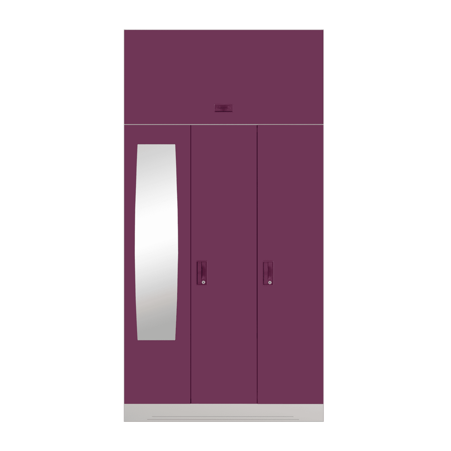 Buy Slimline 3 Door Steel Almirah Locker Ohu Mirror In Purple