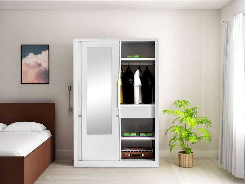 Double door almirah store with mirror