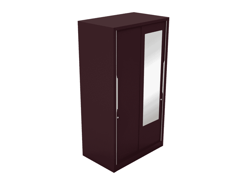 Buy Slide N Store Pro 2 Door Wardrobe With Mirror In Wine Red